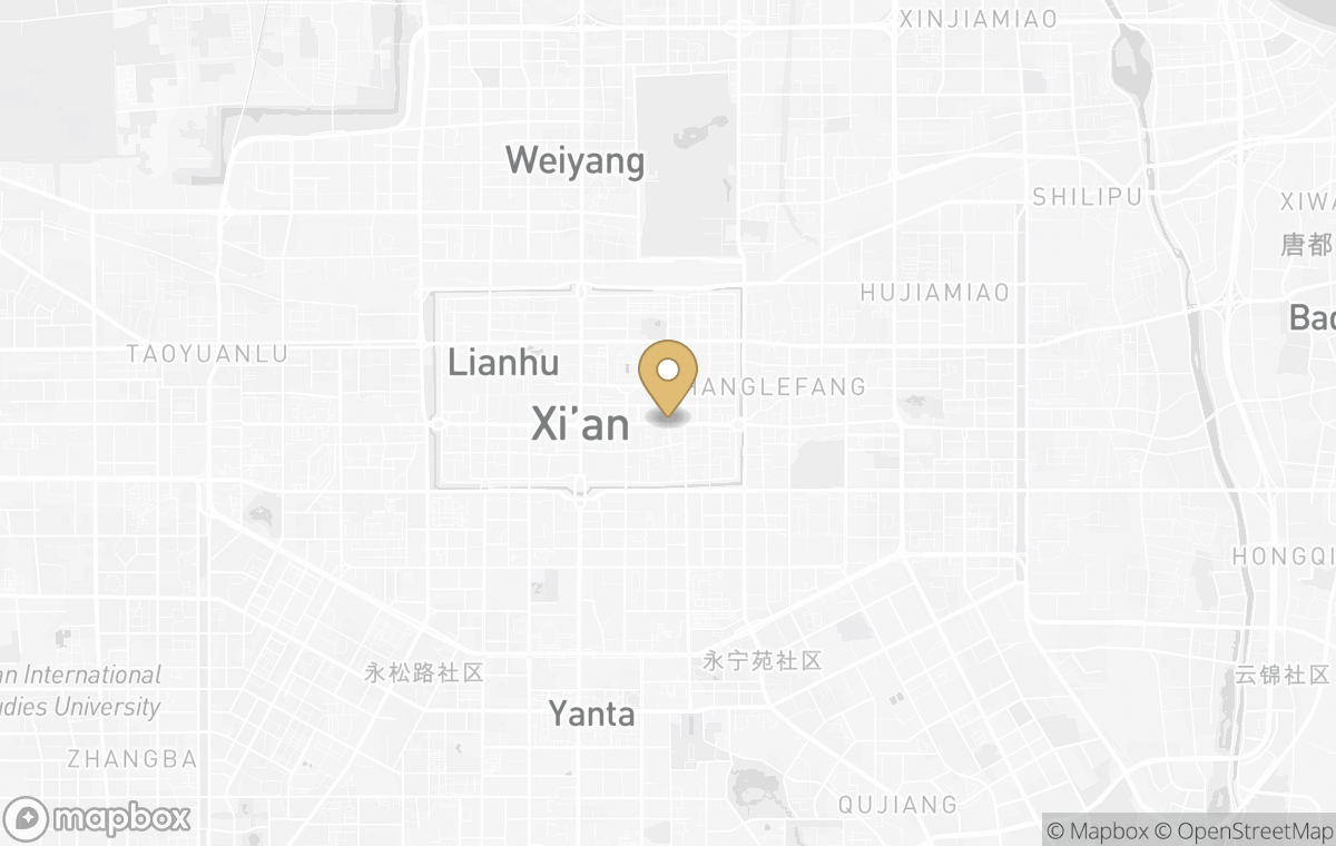 Map showing the approximate location of Four Seasons Hotel Xi'an in Xi'an, China