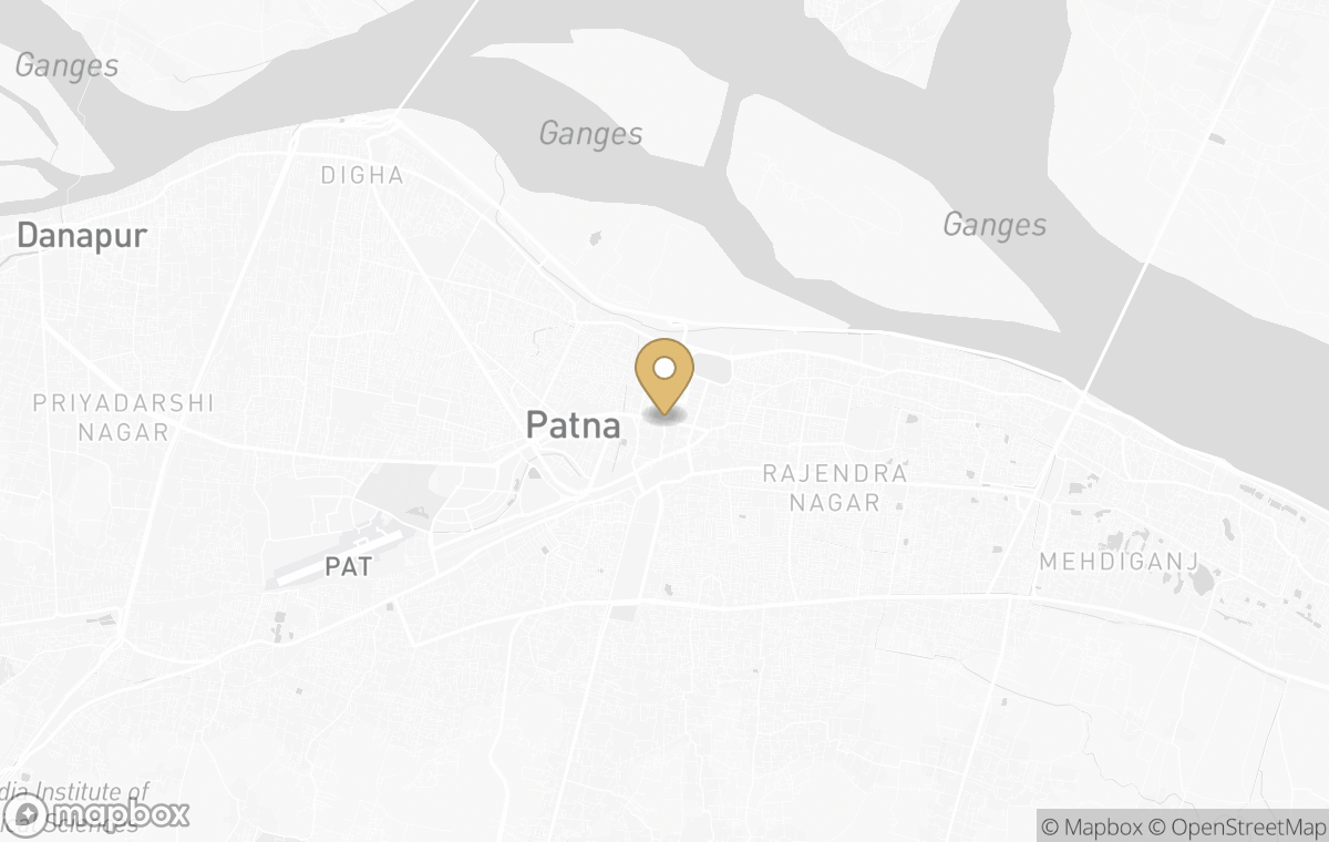Map showing the approximate location of Taj Patna in Patna, India