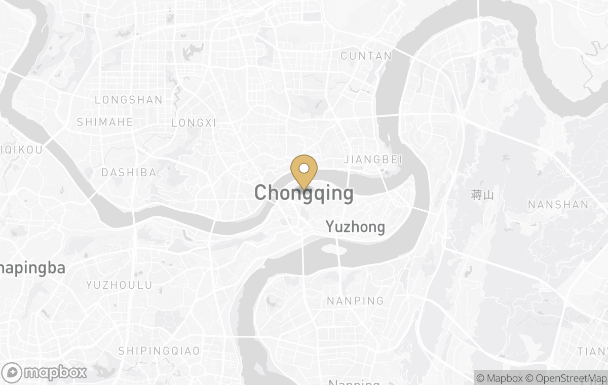 Map showing the approximate location of Rosewood Chongqing in Chongqing, China