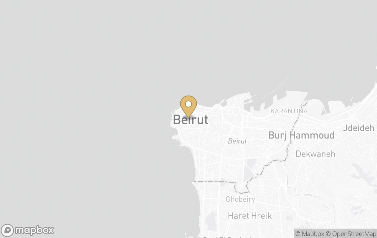 Map showing the approximate location of Four Seasons Hotel Beirut in Beirut, Lebanon