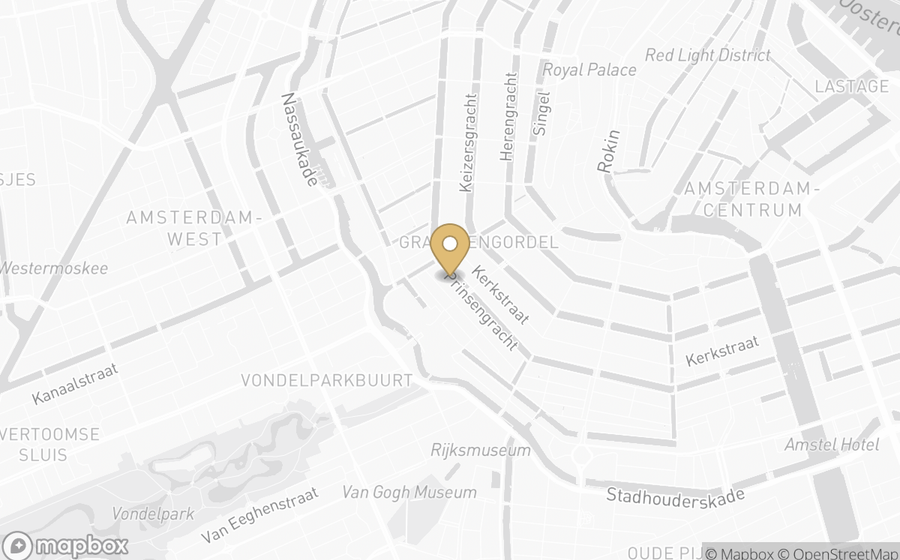 Map showing the location of Rosewood Amsterdam