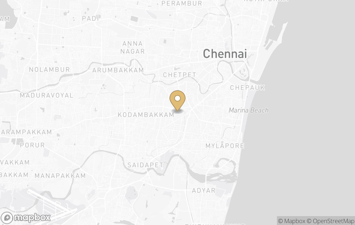 Map showing the approximate location of Taj ECR Chennai in Chennai, India