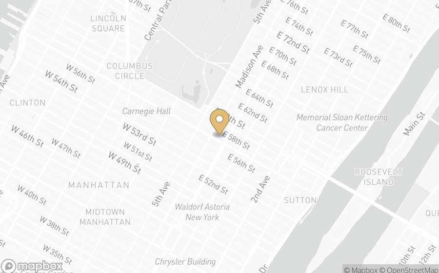 Map showing the location of Four Seasons Hotel New York