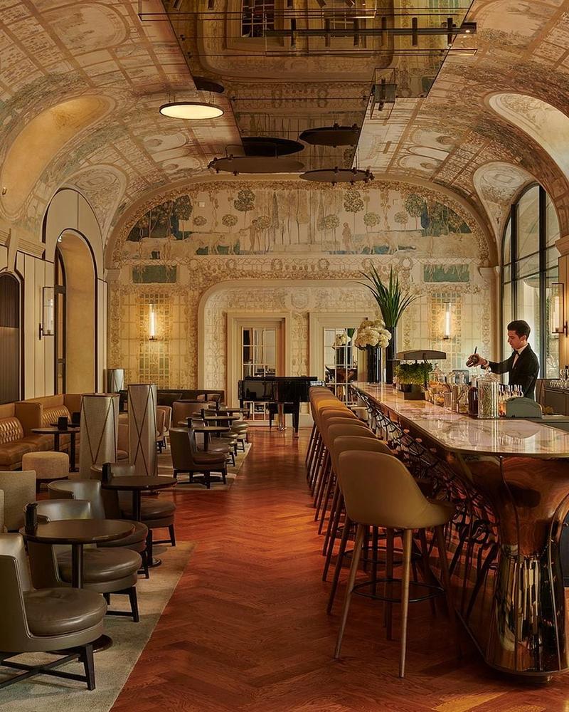 Bar Josephine — restored frescoed vaulted bar