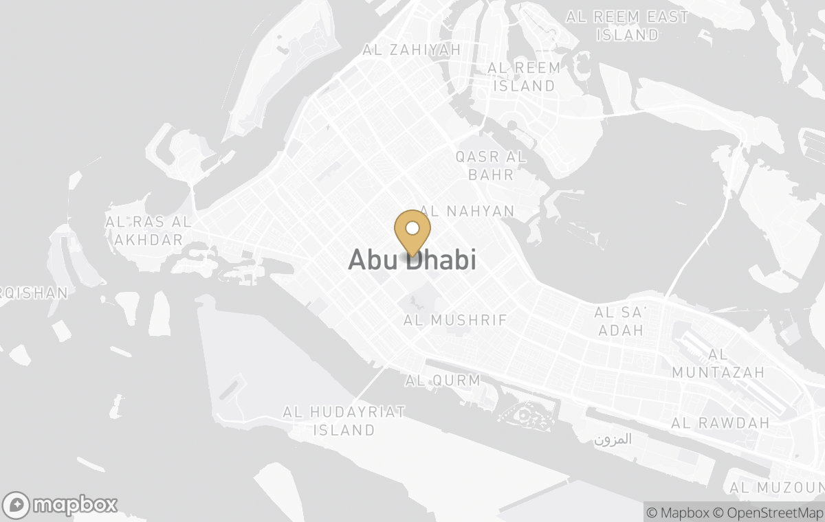 Map showing the approximate location of Bulgari Resort & Mansions Abu Dhabi in Abu Dhabi, United Arab Emirates