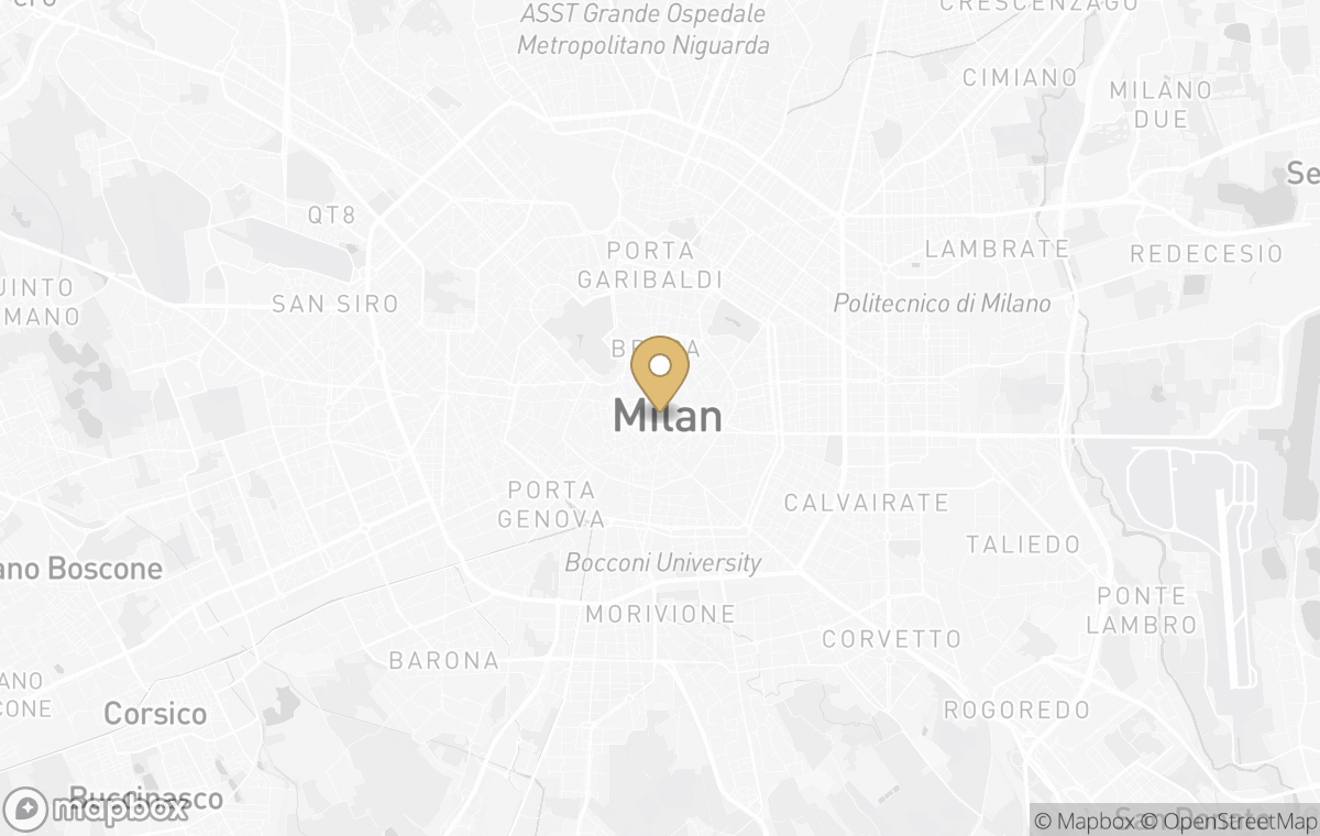 Map showing the approximate location of Six Senses Milan in Milan, Italy