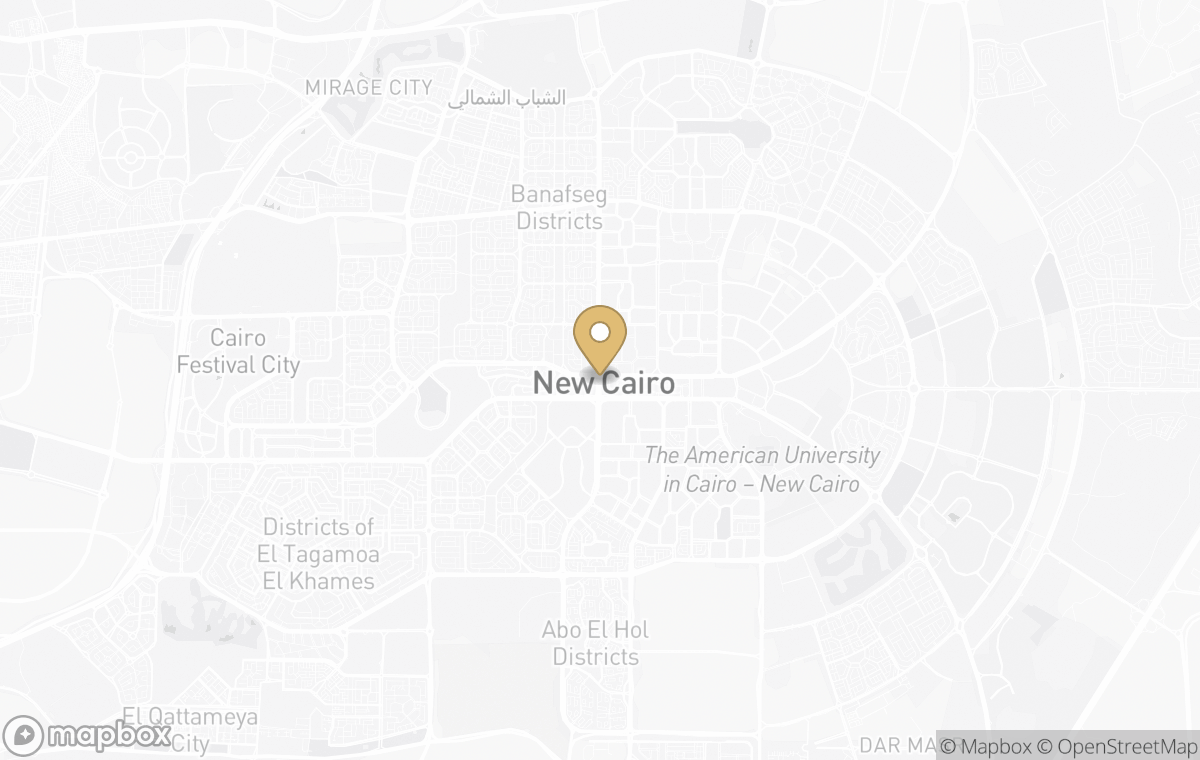 Map showing the approximate location of Four Seasons Hotel and Private Residences New Cairo Capital at Madinaty in New Cairo, Egypt