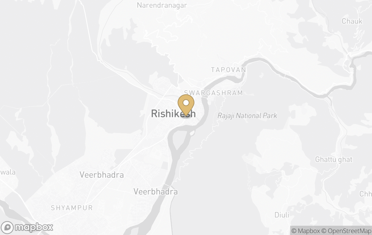 Map showing the approximate location of The Oberoi Rishikesh in Rishikesh, India