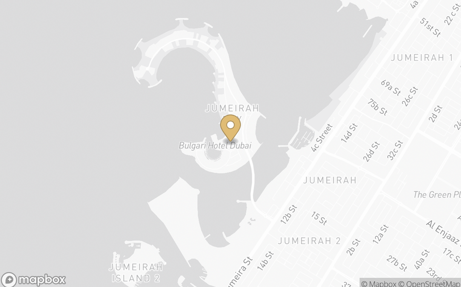 Map showing the location of Bulgari Resort Dubai