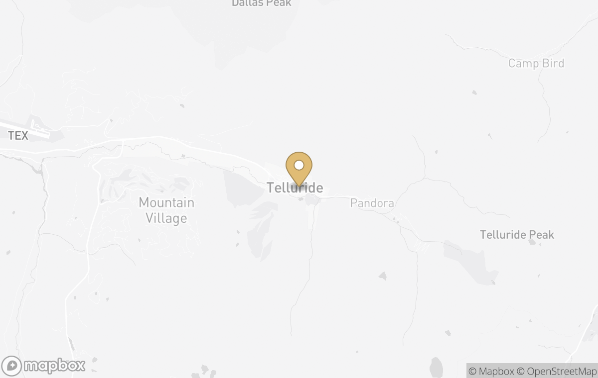 Map showing the approximate location of Four Seasons Resort and Residences Telluride in Telluride, USA