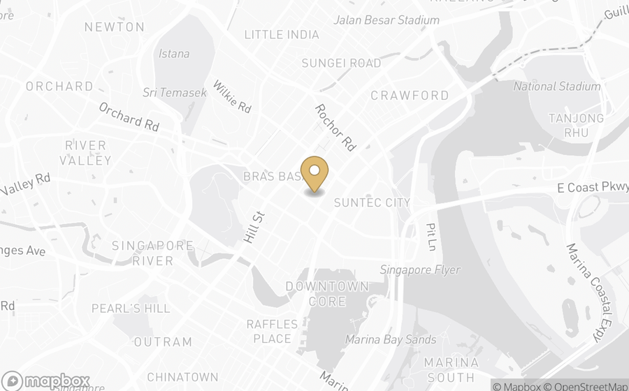 Map showing the location of Raffles Singapore