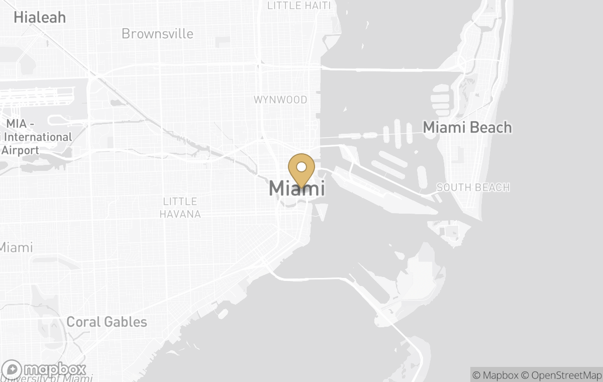 Map showing the approximate location of Mandarin Oriental, Miami in Miami, United States