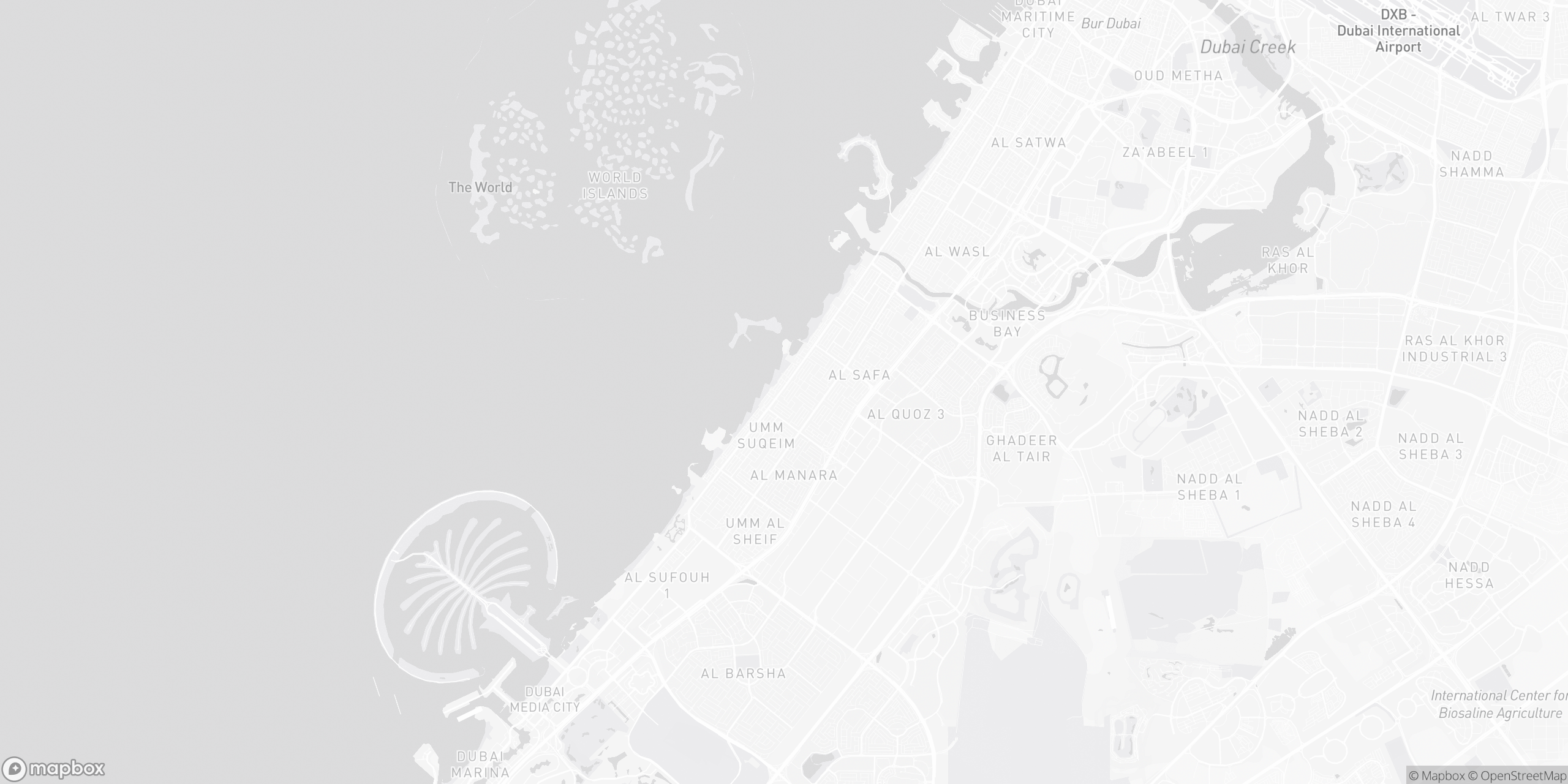 Map of the best luxury hotels in Dubai, numbered in Fat Score order