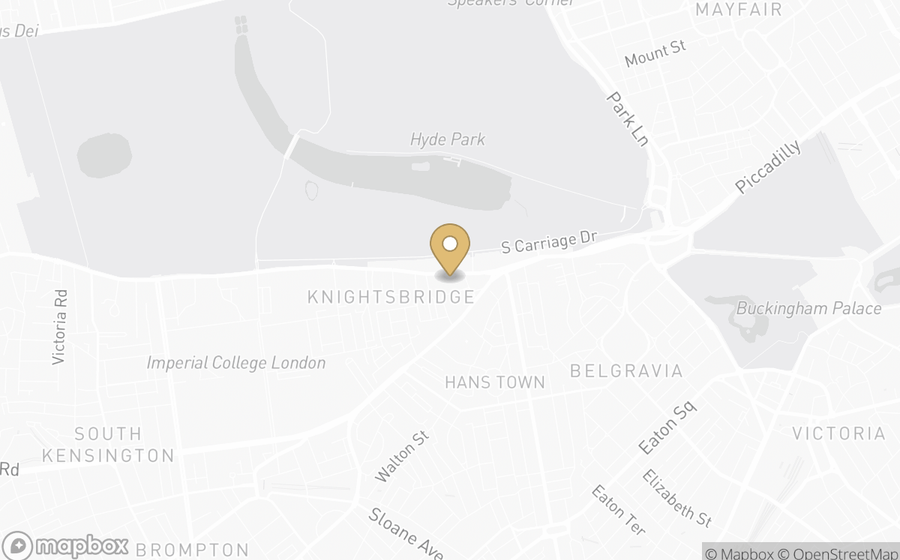 Map showing the location of Bulgari Hotel London