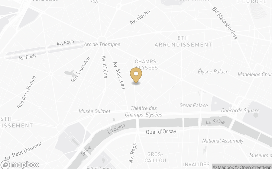 Map showing the location of Bulgari Hotel Paris