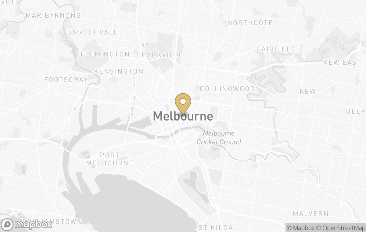Map showing the approximate location of COMO Melbourne in Melbourne, Australia