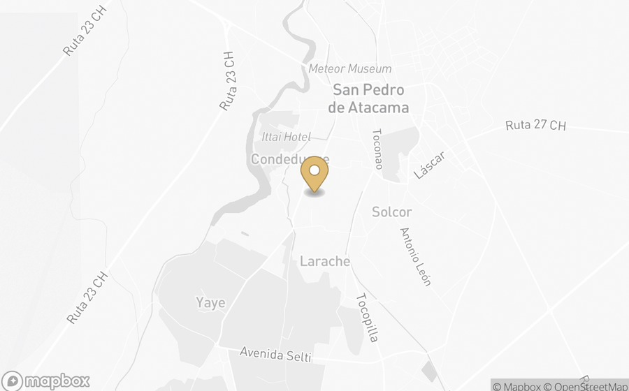 Map showing the location of Explora Atacama