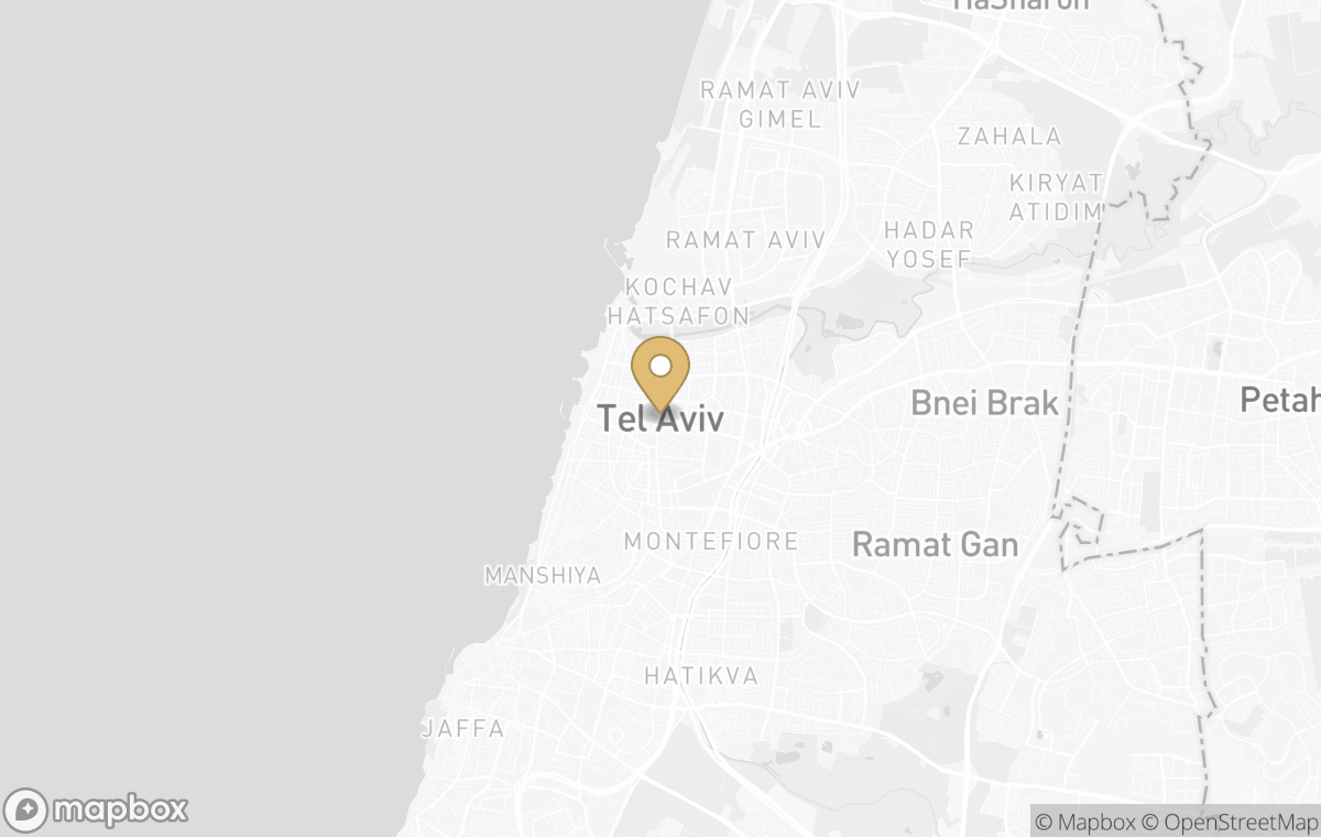 Map showing the approximate location of Six Senses Tel Aviv in Tel Aviv, Israel