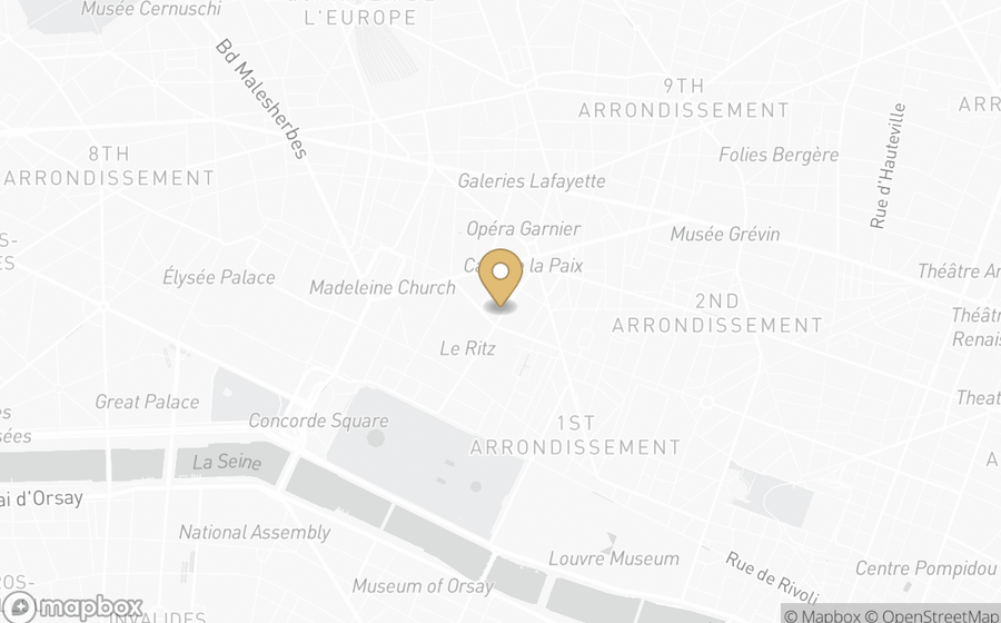 Map showing the location of Park Hyatt Paris-Vendôme