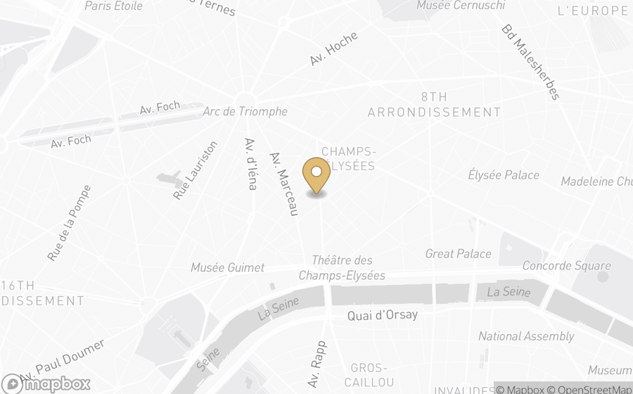 Map showing the location of Four Seasons Hotel George V, Paris