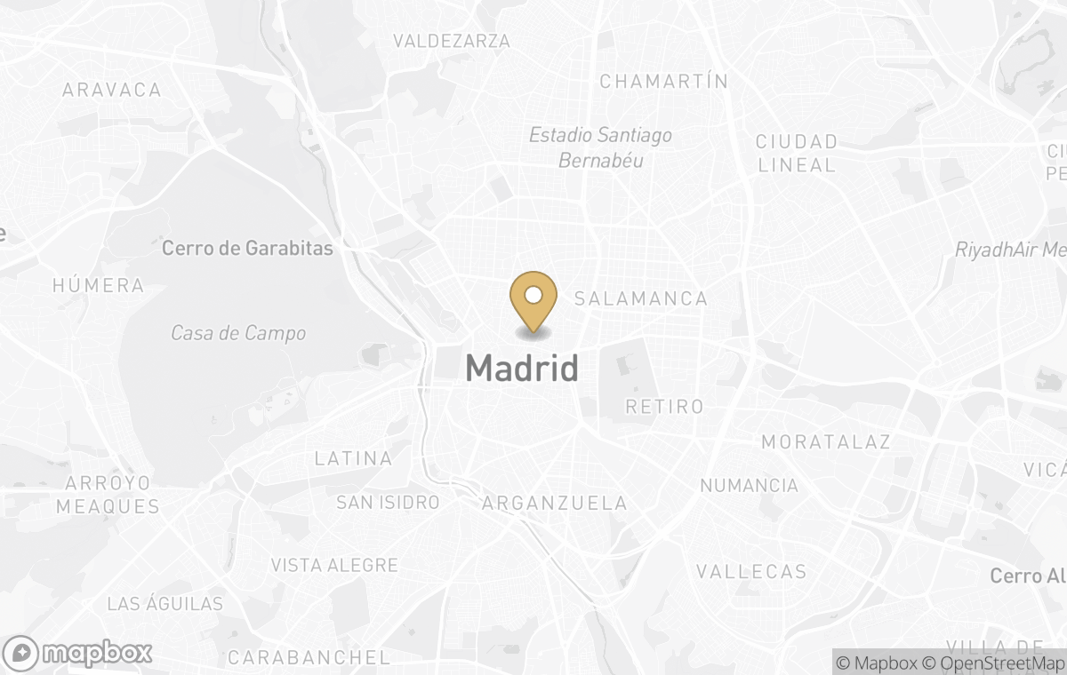 Map showing the approximate location of Six Senses Quexigal Palace in Madrid, Spain