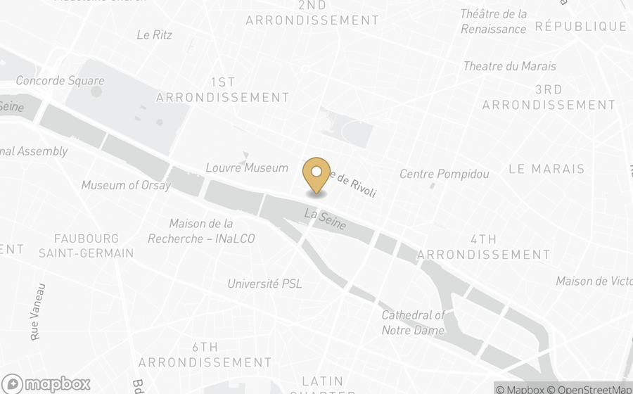 Map showing the location of Cheval Blanc Paris