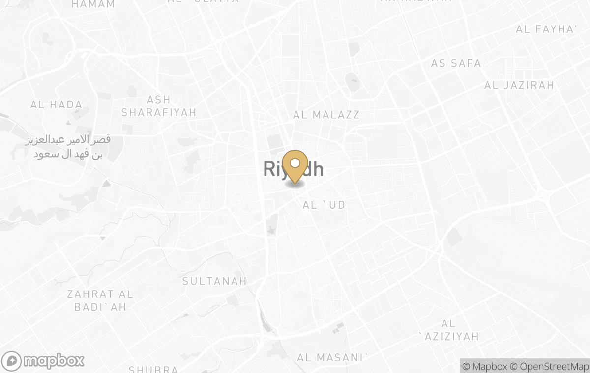 Map showing the approximate location of Capella Diriyah in Riyadh, Saudi Arabia
