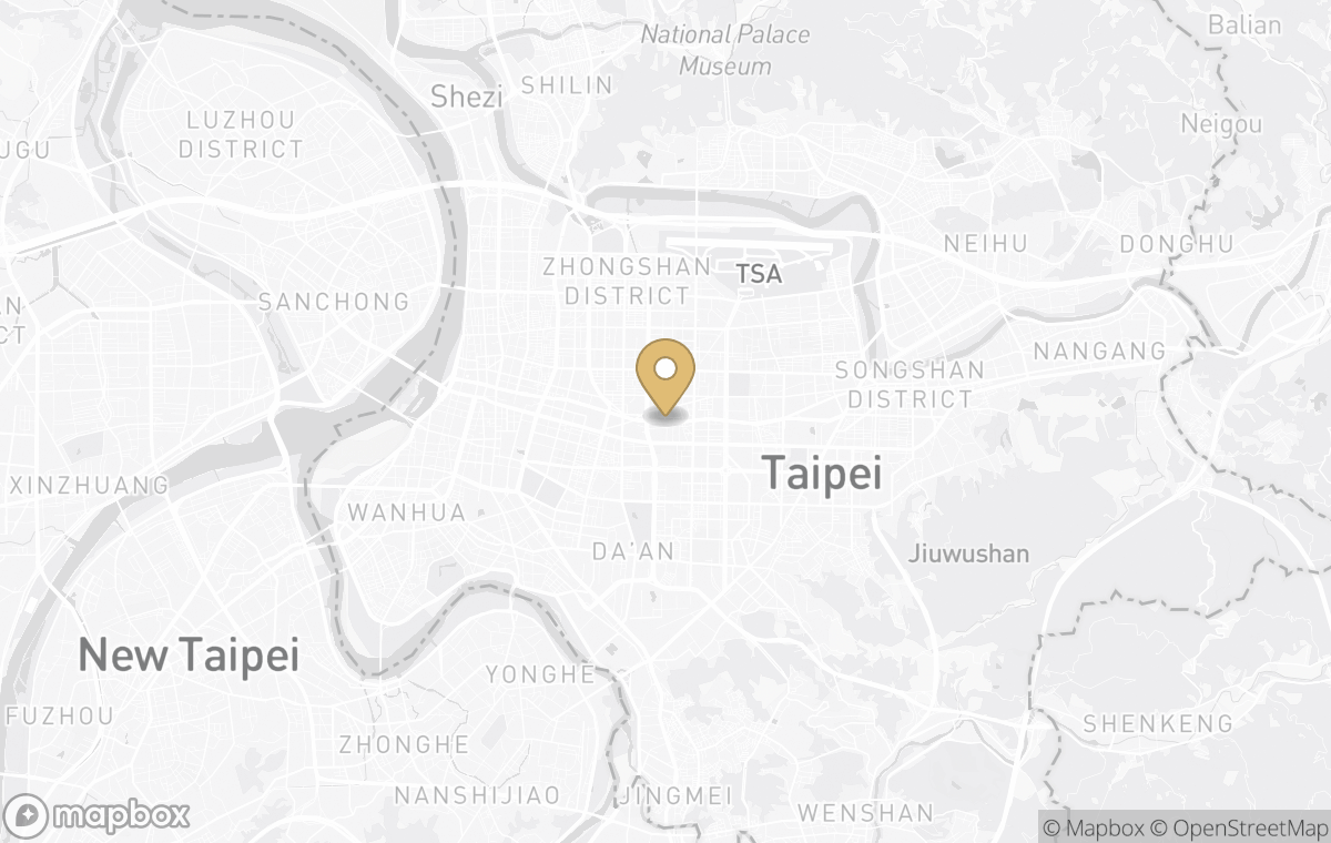 Map showing the approximate location of Four Seasons Hotel Taipei in Taipei, Taiwan