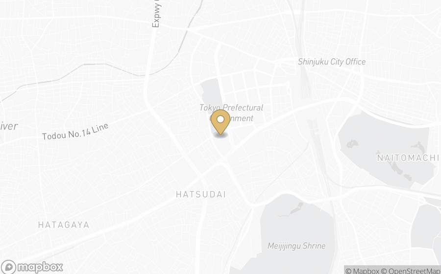 Map showing the location of Park Hyatt Tokyo