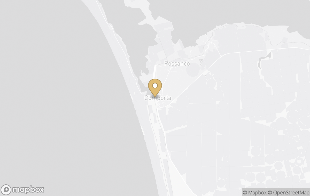 Map showing the approximate location of Six Senses Comporta in Comporta, Portugal