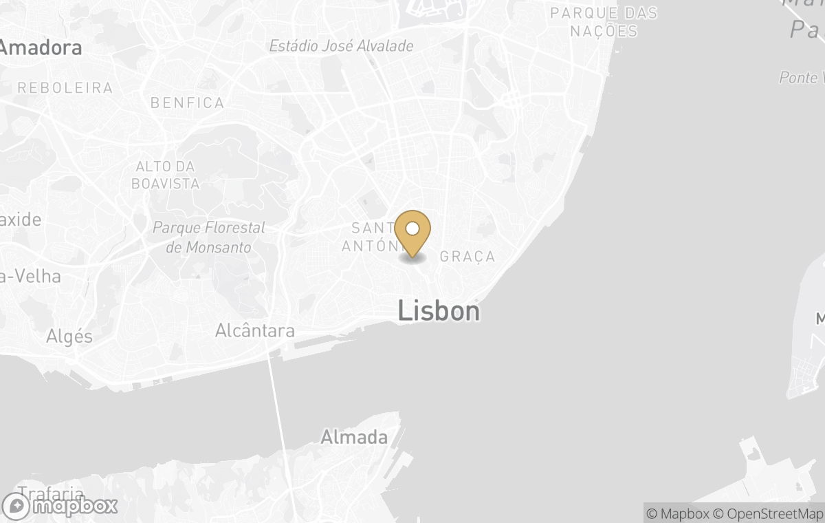 Map showing the approximate location of Six Senses Lisbon in Lisbon, Portugal