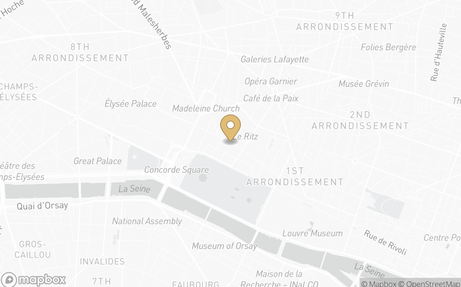 Map showing the location of Mandarin Oriental, Paris