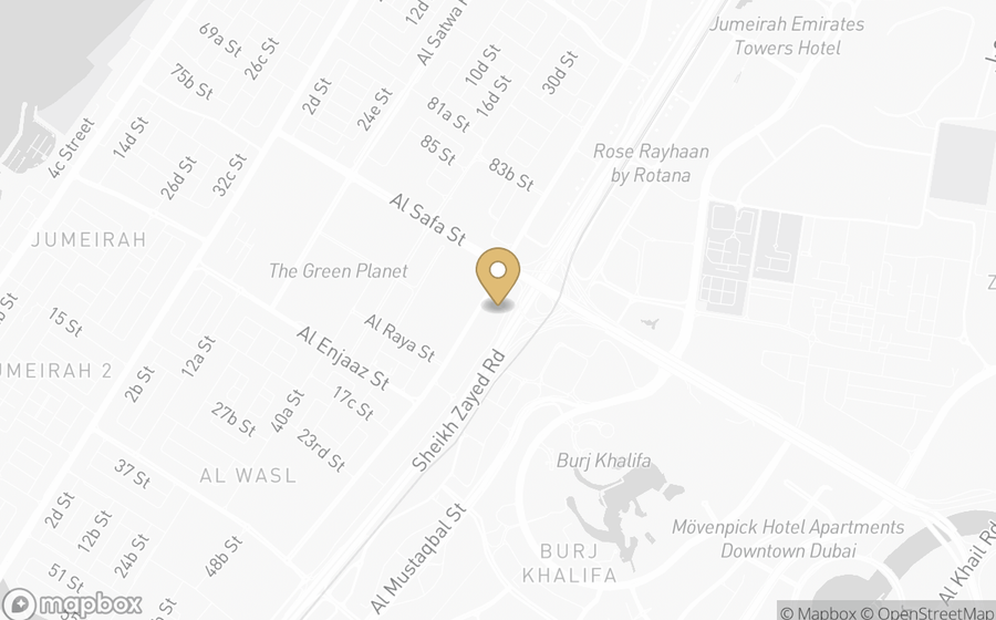 Map showing the location of Mandarin Oriental Downtown, Dubai