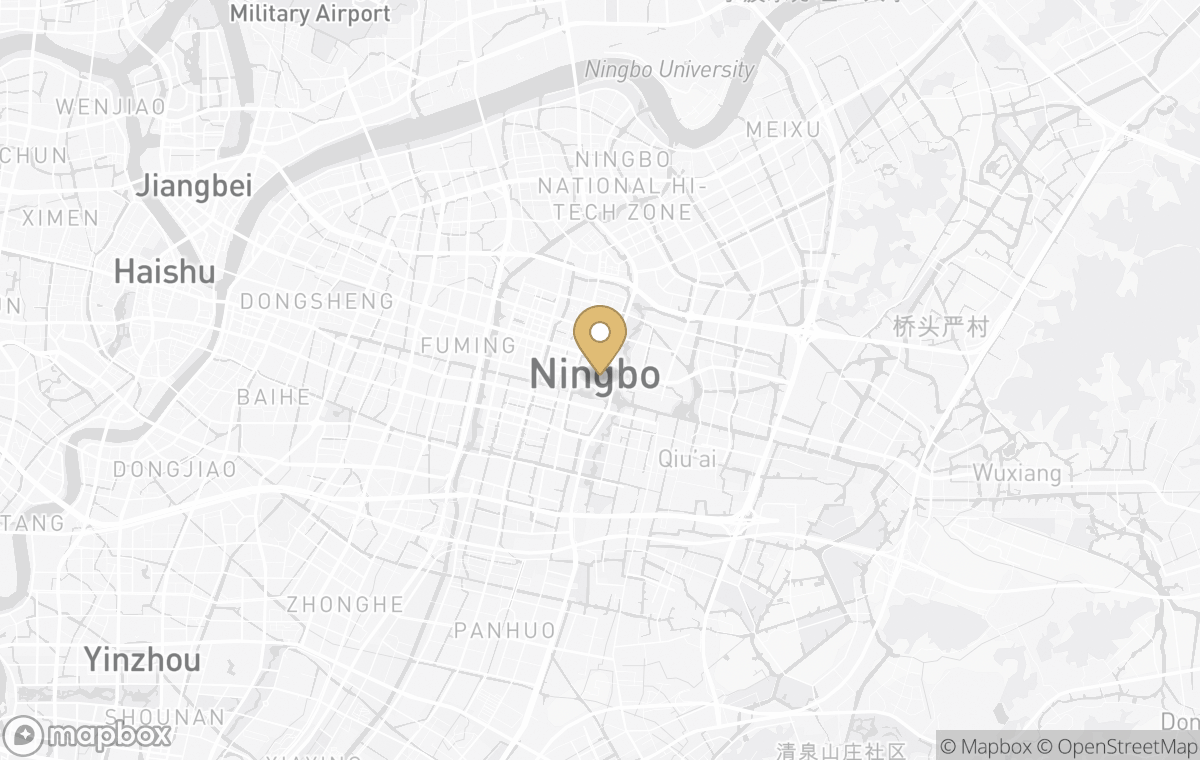 Map showing the approximate location of Rosewood Ningbo in Ningbo, China