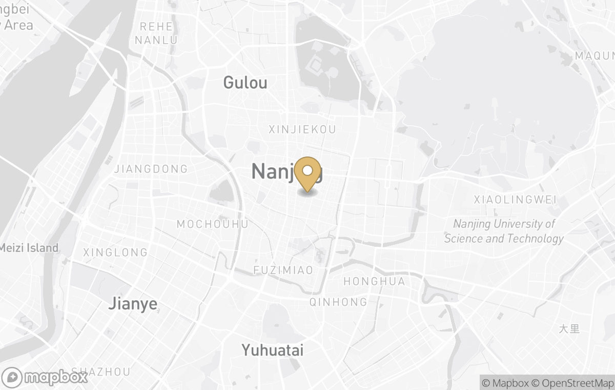 Map showing the approximate location of Capella Nanjing in Nanjing, China