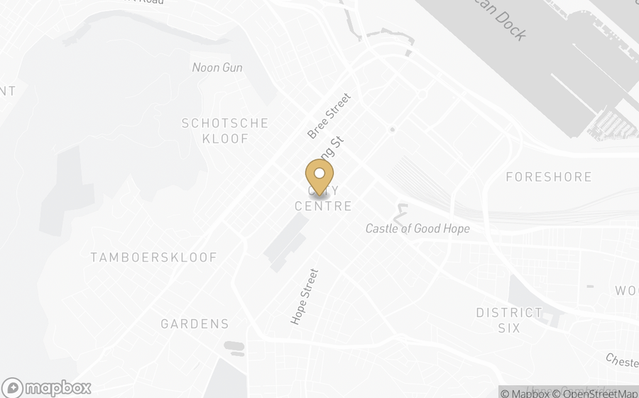 Map showing the location of Taj Cape Town