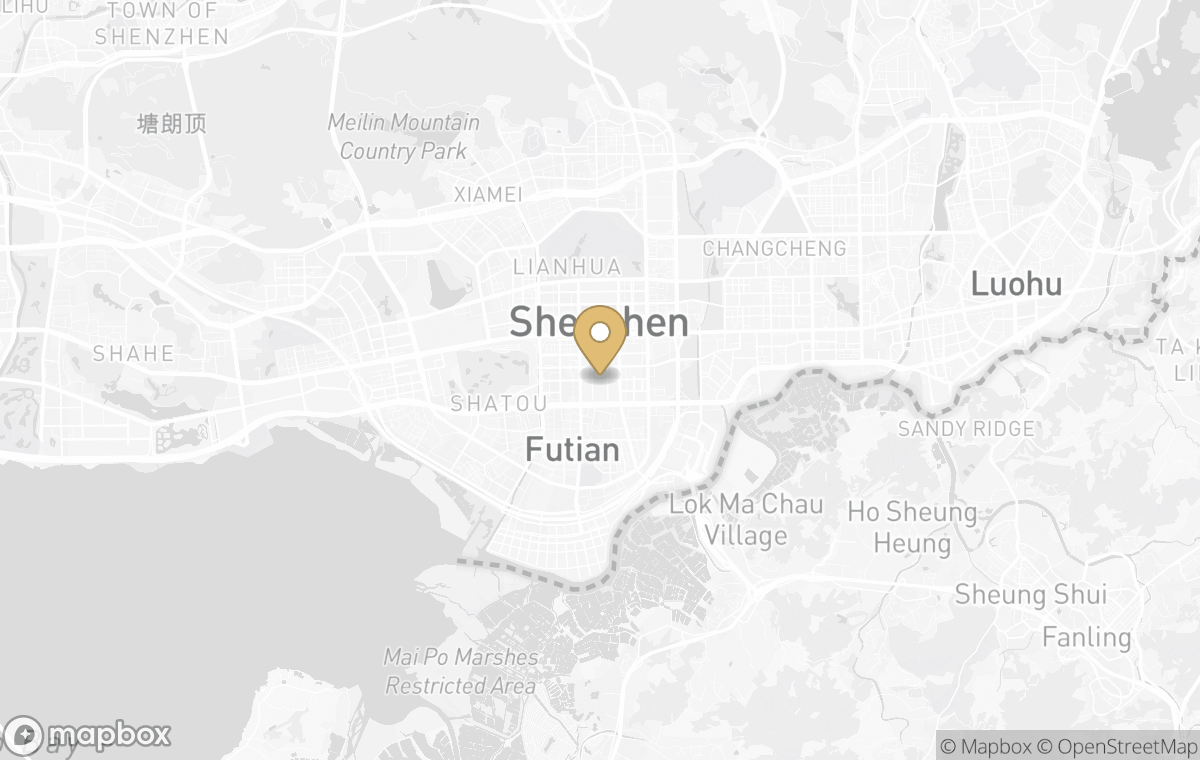 Map showing the approximate location of Rosewood Shenzhen in Shenzhen, China