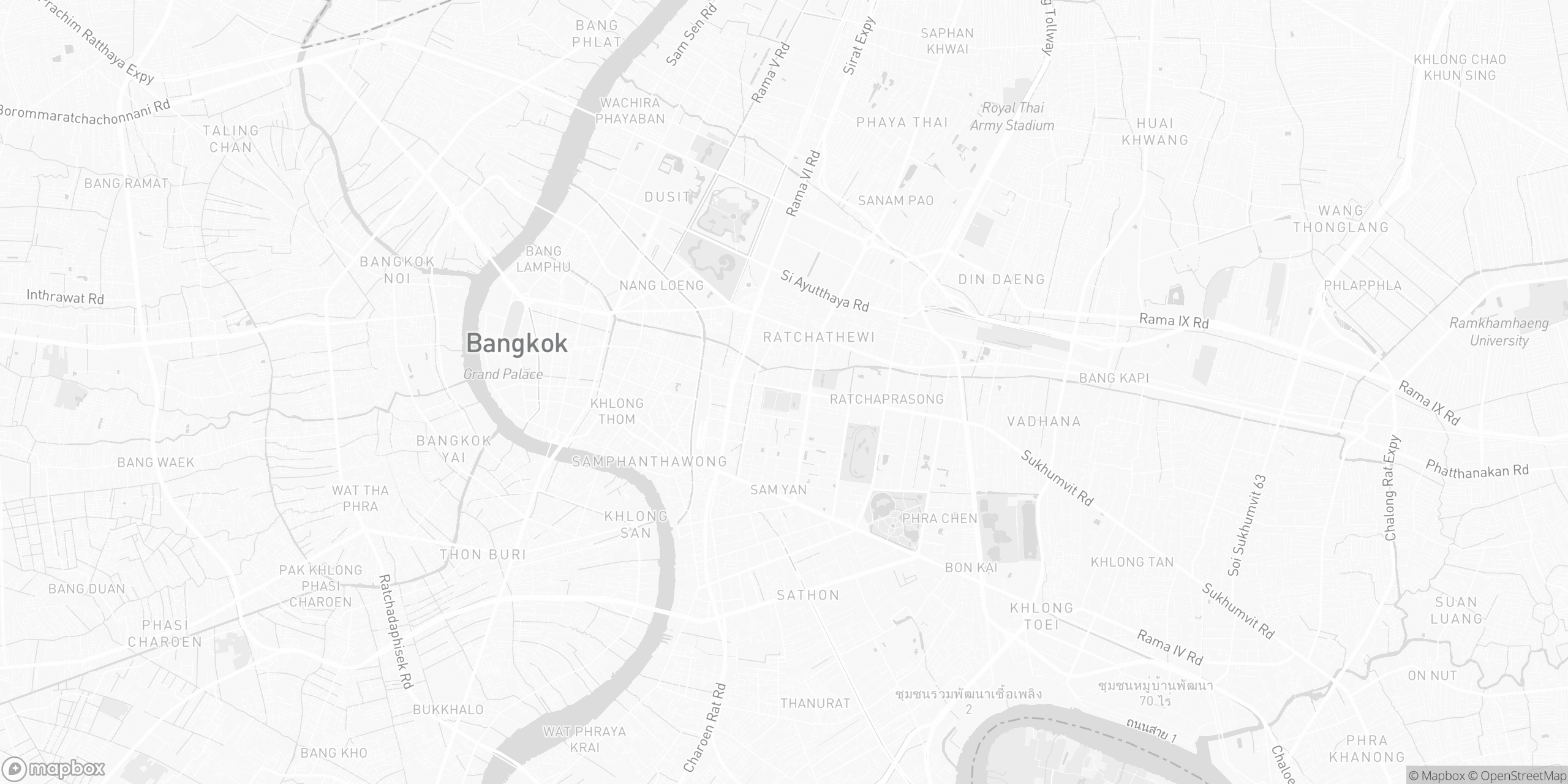 Map of the best luxury hotels in Bangkok