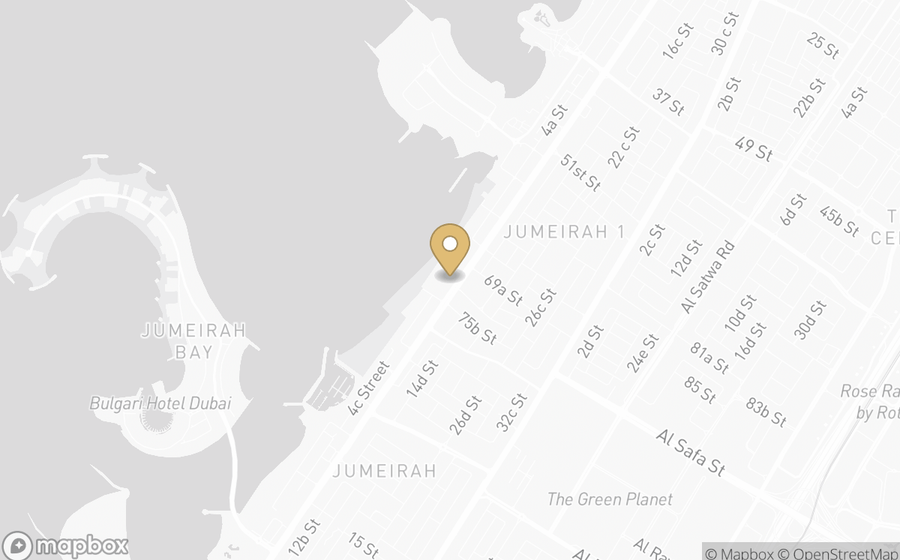 Map showing the location of Mandarin Oriental Jumeira, Dubai