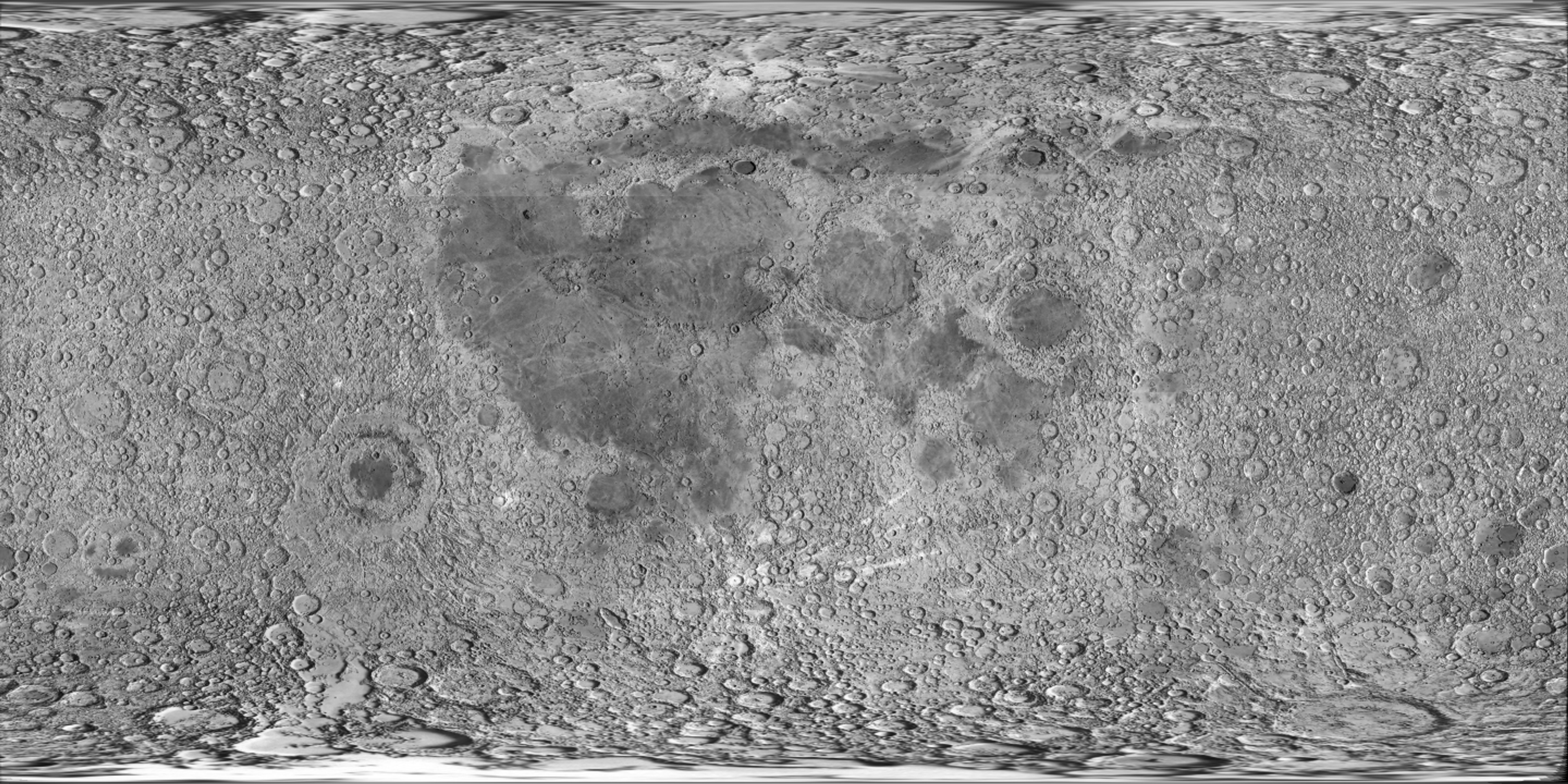 Foto: Mapa de la proyeccion cilindrica de la luna.
