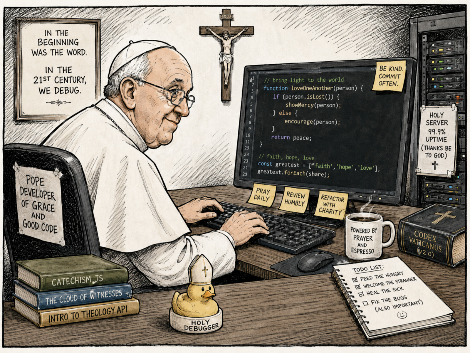The pope as a software engineer