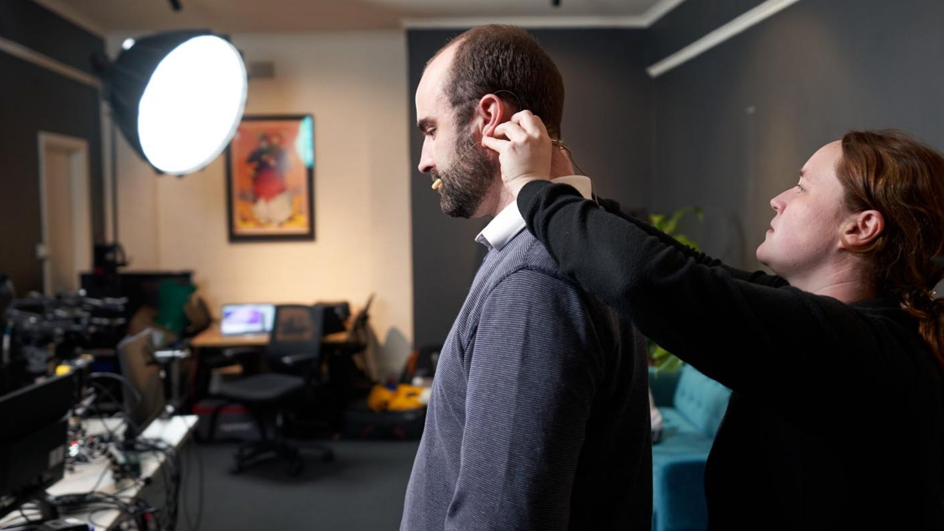 Behind the scenes: James Baker of Varicon, getting ready to go live.