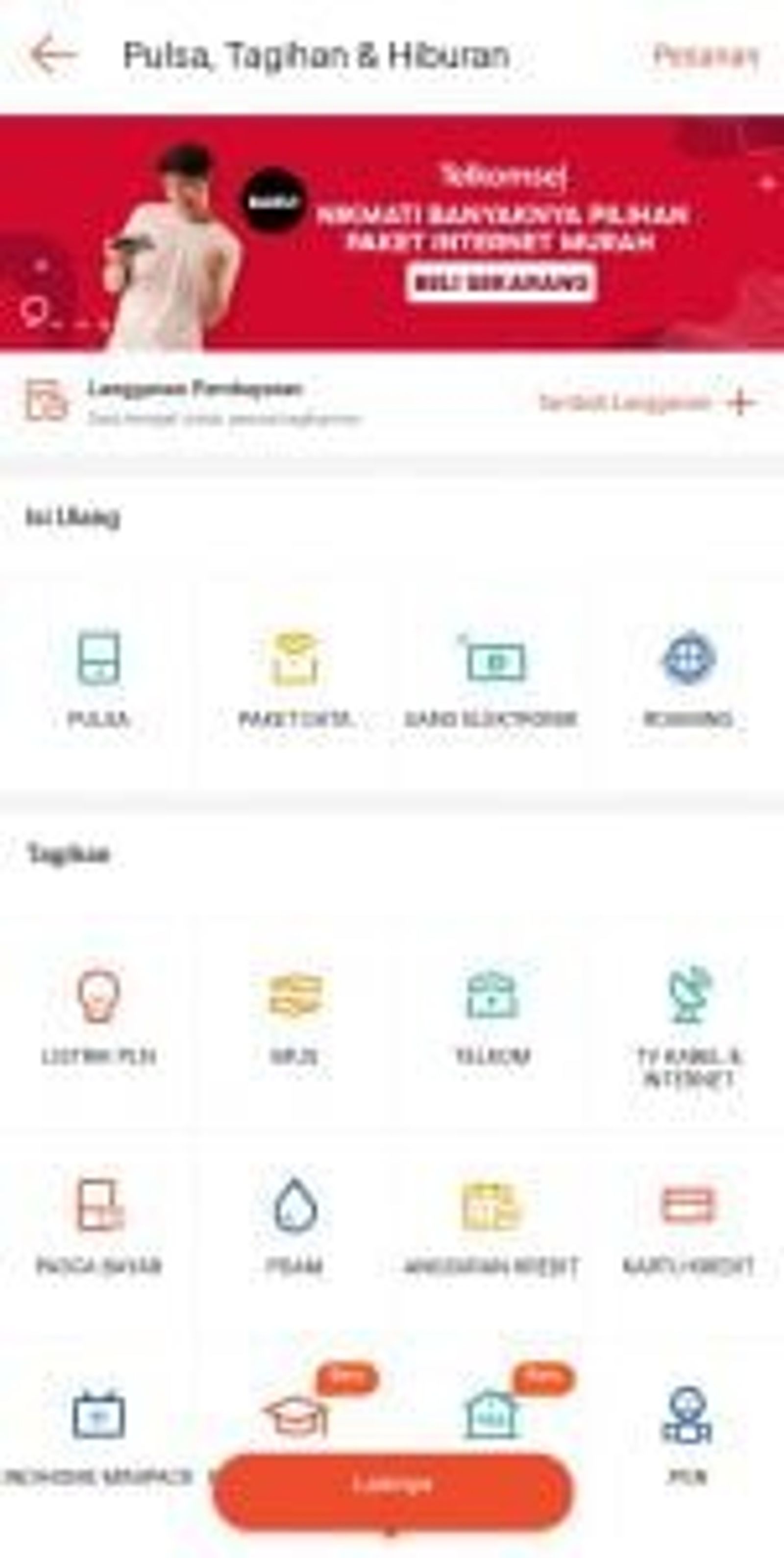 halaman pengisian token listrik pada aplikasi shopee