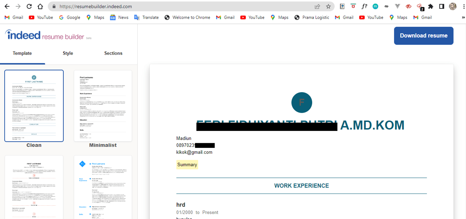 cara membuat CV menggunakan indeed paling mudah dan menarik
