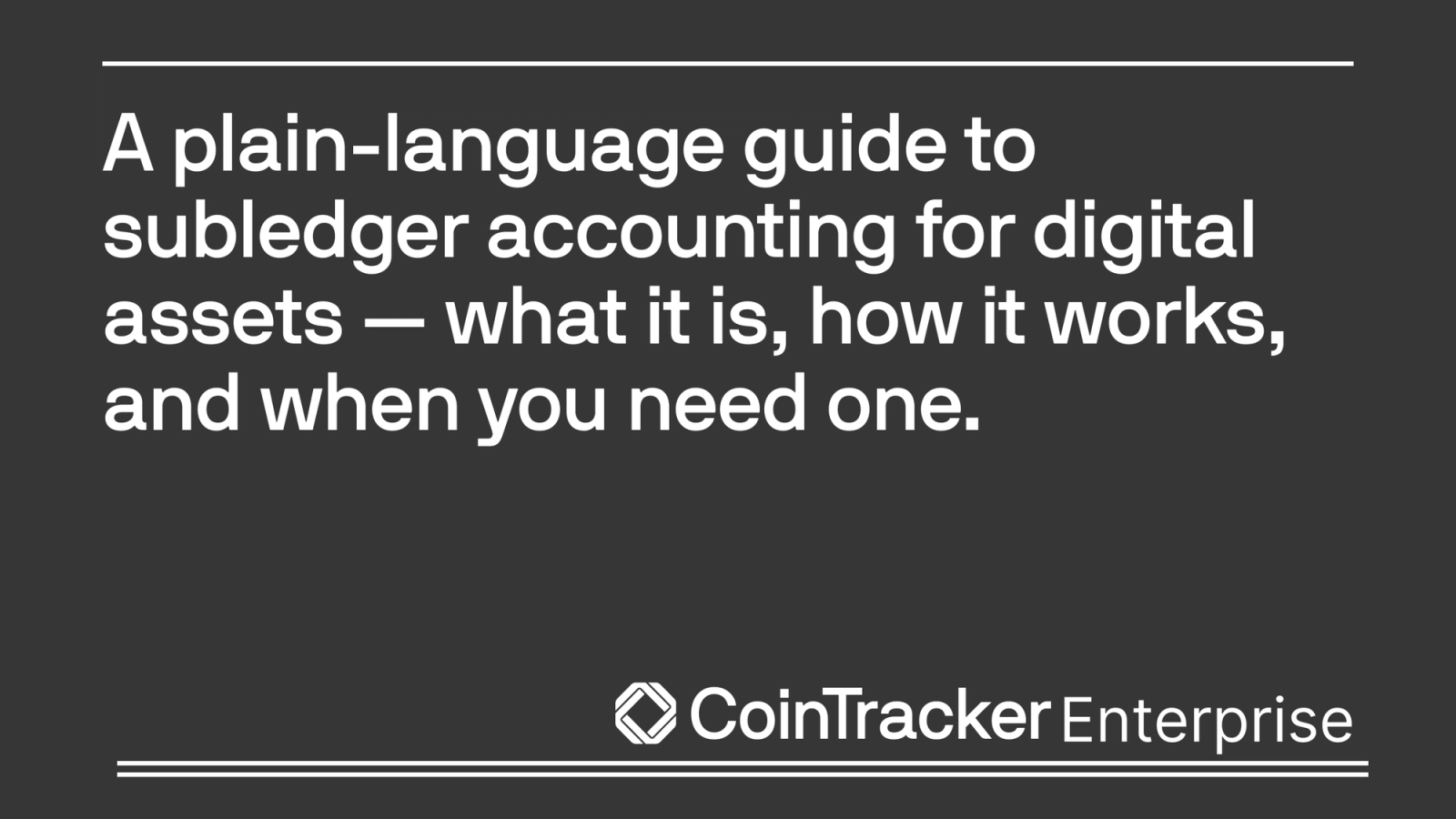 What is a crypto subledger — and do you actually need one?