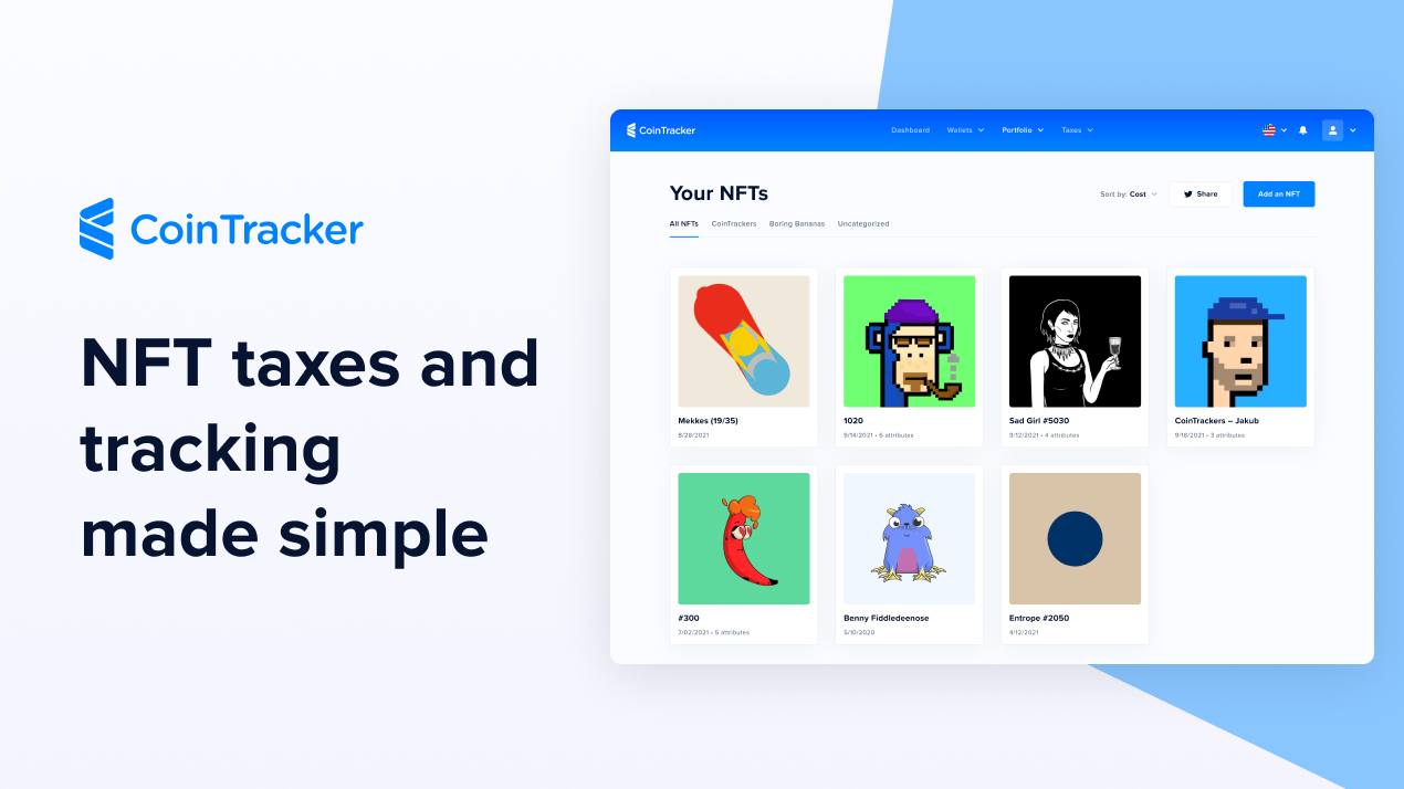CoinTracker Enables NFT Tax Compliance and Portfolio Tracking