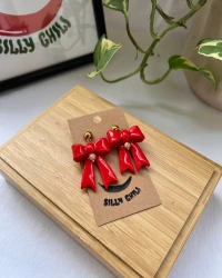 Bow On Top Earrings - view 3