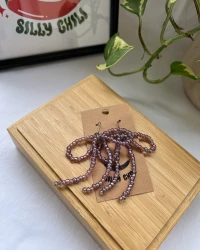 Beaded Bow Earrings - view 7