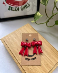 Bow On Top Earrings - view 5