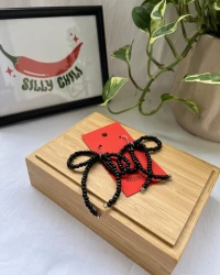 Beaded Bow Earrings - view 3